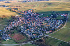 Aerial view of Kleine Kalmit Primary School and Stadium in Ilbesheim bei Landau in the state Rhineland-Palatinate, Germany