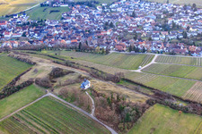 Chapel "Little Kalmit in the district Arzheim in Landau in der Pfalz in the state Rhineland-Palatinate, Germany out of the air