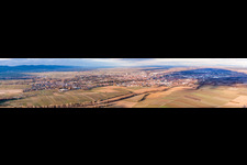 Panoramic perspective City area with outside districts and inner city area in Landau in der Pfalz in the state Rhineland-Palatinate, Germany