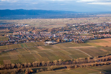 Landau from the west in Landau in der Pfalz in the state Rhineland-Palatinate, Germany seen from a drone