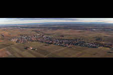 Oblique view of Village view in Insheim in the state Rhineland-Palatinate, Germany