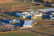 Aerial photograpy of ITK Engineering GmbH in the industrial park Im Speyerer Tal in Rülzheim in the state Rhineland-Palatinate, Germany