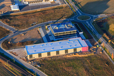 ITK Engineering GmbH in the industrial park Im Speyerer Tal in Rülzheim in the state Rhineland-Palatinate, Germany from above