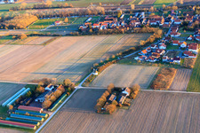 Aerial view of Buchenhof in Herxheimweyher in the state Rhineland-Palatinate, Germany