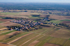 Drone recording of District Kleinsteinfeld in Niederotterbach in the state Rhineland-Palatinate, Germany
