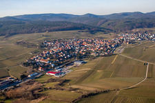 Drone recording of District Schweigen in Schweigen-Rechtenbach in the state Rhineland-Palatinate, Germany