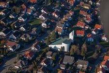Aerial view of District Rechtenbach in Schweigen-Rechtenbach in the state Rhineland-Palatinate, Germany