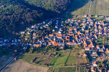 Oberdorfstr in Oberotterbach in the state Rhineland-Palatinate, Germany from above