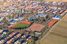 Sports fields of SpVgg 1920 Bad Bergzabern eV and Rebmeerbad Bad Bergzabern in Bad Bergzabern in the state Rhineland-Palatinate, Germany