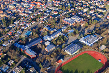 Oblique view of High school in the Alfred Grosser School Center in Bad Bergzabern in the state Rhineland-Palatinate, Germany