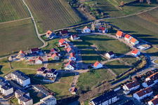 Aerial photograpy of New development area Im Wingert in the district Pleisweiler in Bad Bergzabern in the state Rhineland-Palatinate, Germany
