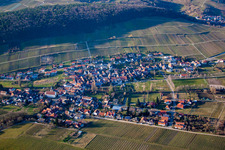 District Pleisweiler in Pleisweiler-Oberhofen in the state Rhineland-Palatinate, Germany from a drone