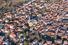 Oblique view of Town View of the streets and houses of the residential areas in the district Arzheim in Landau in der Pfalz in the state Rhineland-Palatinate