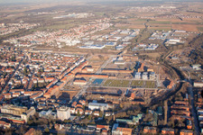 Landau in der Pfalz in the state Rhineland-Palatinate, Germany from above