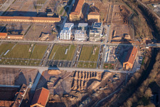 Landau in der Pfalz in the state Rhineland-Palatinate, Germany from the plane