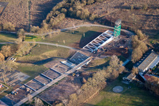 State Garden Show grounds in Landau in der Pfalz in the state Rhineland-Palatinate, Germany from the plane