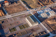 State Garden Show grounds in Landau in der Pfalz in the state Rhineland-Palatinate, Germany viewn from the air