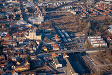 District Queichheim in Landau in der Pfalz in the state Rhineland-Palatinate, Germany from the plane