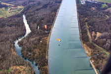 Aerial photograpy of Altrhein Bremengrund in Au am Rhein in the state Baden-Wuerttemberg, Germany