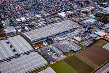 Aerial photograpy of L'Oreal Germany Logistics Center in Muggensturm in the state Baden-Wuerttemberg, Germany