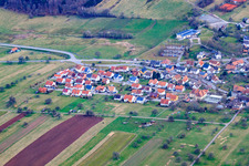 Aerial view of Kreuzäcker new development area in the district Völkersbach in Malsch in the state Baden-Wuerttemberg, Germany