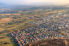 Aerial view of Steinäckerstr in Ötigheim in the state Baden-Wuerttemberg, Germany