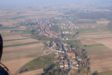 Scheibenhard in the state Bas-Rhin, France from a drone