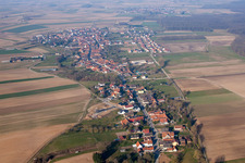 Scheibenhard in the state Bas-Rhin, France seen from a drone