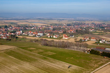 Seebach in the state Bas-Rhin, France seen from above