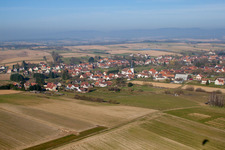 Seebach in the state Bas-Rhin, France viewn from the air