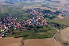 Hohwiller in the state Bas-Rhin, France seen from a drone