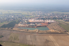Oblique view of Kuhlendorf in the state Bas-Rhin, France