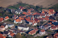 Schwabwiller in the state Bas-Rhin, France from above