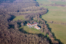 Aerial view of Surbourg in the state Bas-Rhin, France