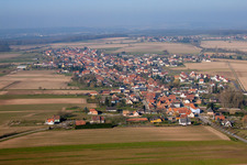 Eschbach in the state Bas-Rhin, France viewn from the air
