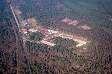 Schweighouse-sur-Moder in the state Bas-Rhin, France seen from above