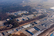 Schweighouse-sur-Moder in the state Bas-Rhin, France from the plane