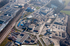 Bird's eye view of Schweighouse-sur-Moder in the state Bas-Rhin, France