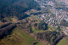 Schweighouse-sur-Moder in the state Bas-Rhin, France from the drone perspective
