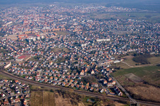 Haguenau in the state Bas-Rhin, France from above