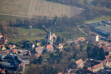 Bischwiller in the state Bas-Rhin, France from the drone perspective
