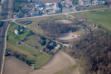 Gambsheim in the state Bas-Rhin, France from above
