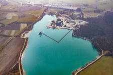 Quarry lake in the district Legelshurst in Willstätt in the state Baden-Wuerttemberg, Germany