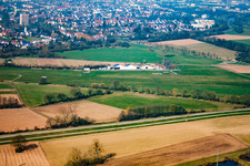 Aerial photograpy of Airport in the district Sundheim in Kehl in the state Baden-Wuerttemberg, Germany