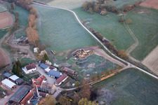 Drone image of Schaidter Mill in the district Schaidt in Wörth am Rhein in the state Rhineland-Palatinate, Germany
