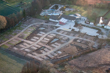 Aerial view of Campsite in the district Klingen in Heuchelheim-Klingen in the state Rhineland-Palatinate, Germany