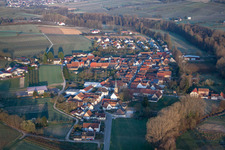 District Klingen in Heuchelheim-Klingen in the state Rhineland-Palatinate, Germany seen from above
