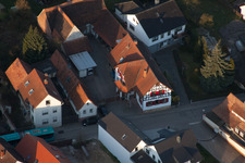 Aerial view of District Heuchelheim in Heuchelheim-Klingen in the state Rhineland-Palatinate, Germany