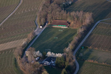 Aerial view of SV 1927 in the district Heuchelheim in Heuchelheim-Klingen in the state Rhineland-Palatinate, Germany