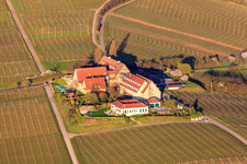 Hotel Leinsweiler courtyard in the morning from the southeast in Leinsweiler in the state Rhineland-Palatinate, Germany